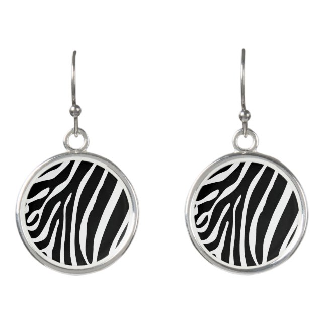 Zebra Stripes Drop Earrings (Front)