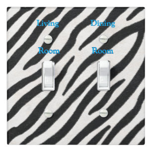Zebra Stripes Exotic Animal Fur Print Custom Label Light Switch Cover