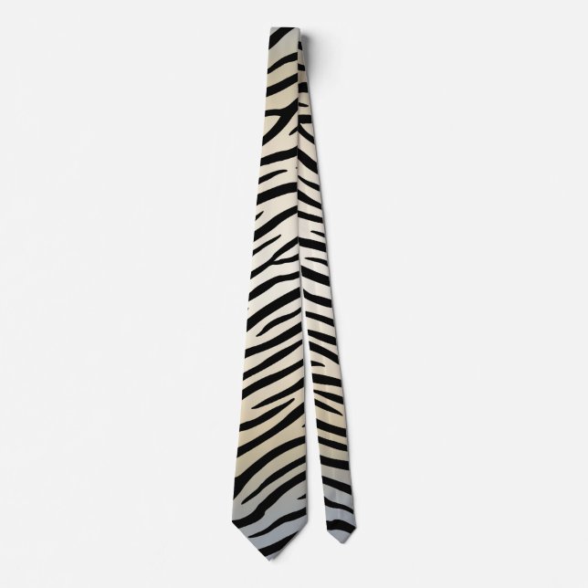 Zebra Stripes Exotic Animal Print Neck Tie (Front)