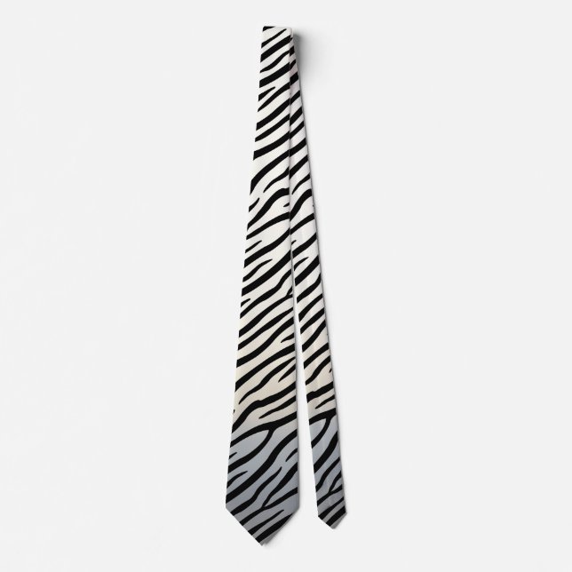 Zebra Stripes Exotic Animal Print Neck Tie (Front)