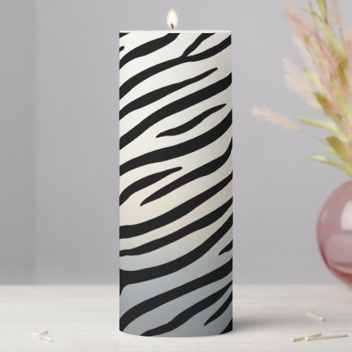 Zebra Stripes Exotic Animal Print Pillar Candle
