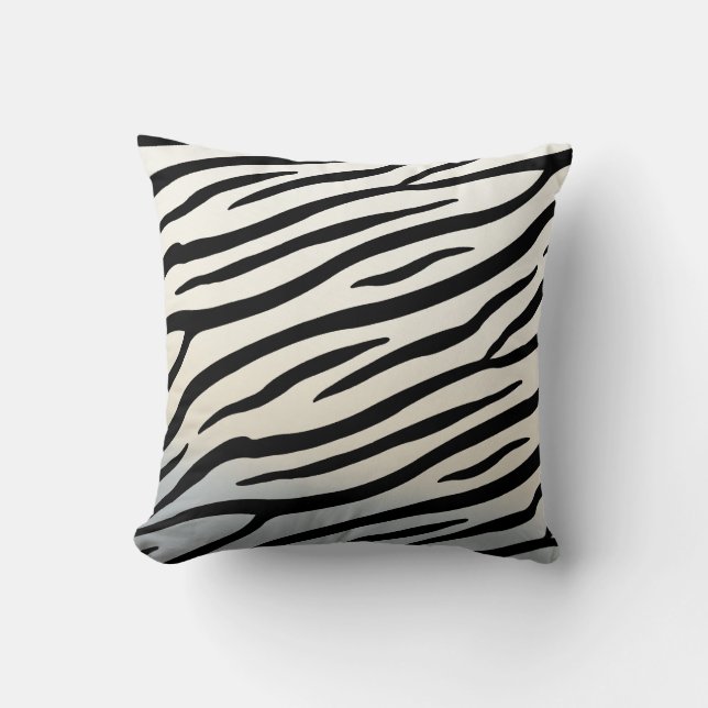 Zebra Stripes Exotic Animal Print Throw Pillow (Front)