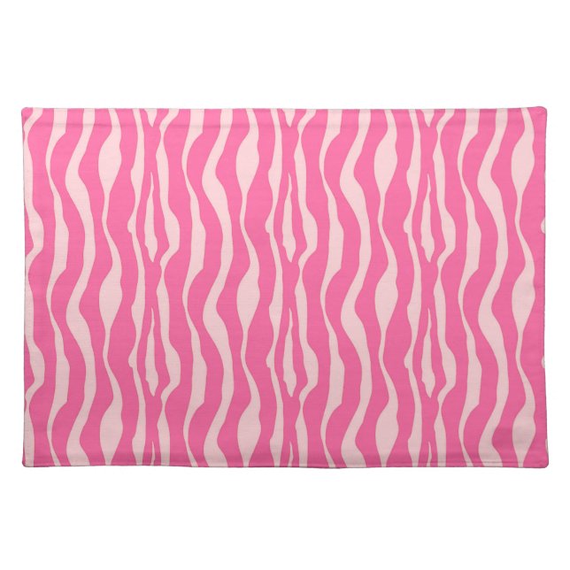 Zebra stripes - Fuchsia and light pink Cloth Placemat (Front)