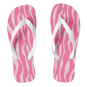 Zebra stripes - Fuchsia and light pink Flip Flops