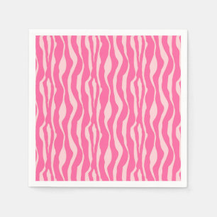 Zebra stripes - Fuchsia and light pink Paper Napkins
