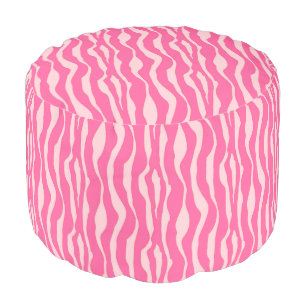 Zebra stripes - Fuchsia and light pink Pouf
