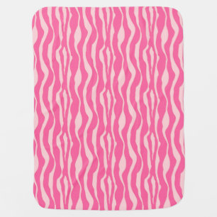 Zebra stripes - Fuchsia and light pink Stroller Blanket