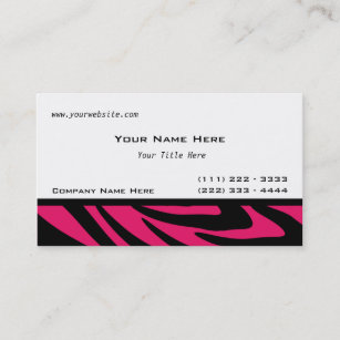 Zebra Stripes Fuschia Business Card