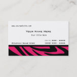 Zebra Stripes Fuschia Business Card at Zazzle