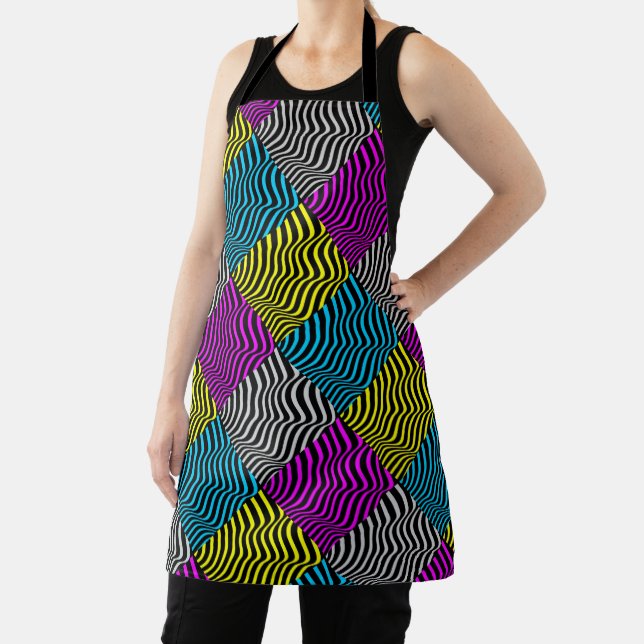 Zebra Stripes - Geometric Pattern Abstract Art 3D Apron (Insitu)