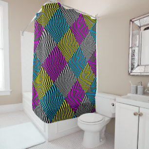 Zebra Stripes - Geometric Pattern Abstract Art 3D Shower Curtain