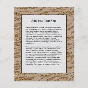 Zebra Stripes Golden Glitter Elegant Glamorous Flyer