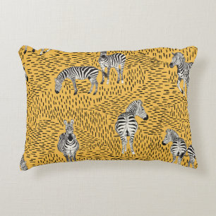 Zebra stripes: hand-drawn seamless background. accent pillow
