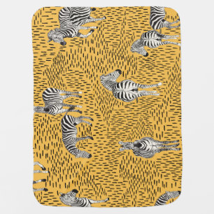 Zebra stripes: hand-drawn seamless background. baby blanket