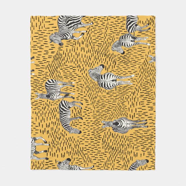 Zebra stripes: hand-drawn seamless background. fleece blanket (Front)
