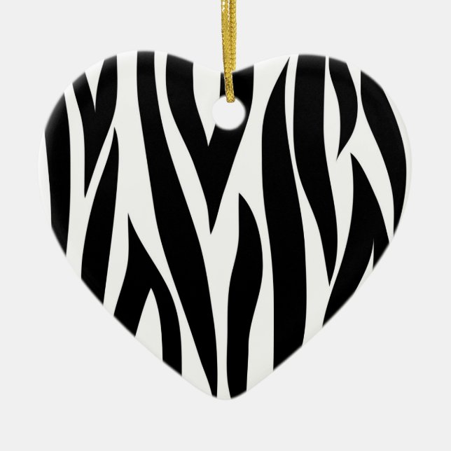 Zebra stripes - Heart Ornamnet Ceramic Ornament (Front)