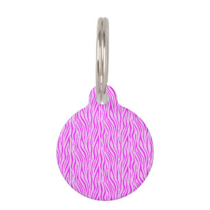 Zebra Stripes in a Powder Pink Safari Print Pet ID Tag