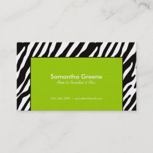 Zebra Stripes in Lime Mommy Calling Card