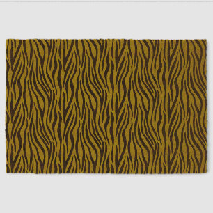 Zebra Stripes in Safari Black and Brown  Fiber Doormat