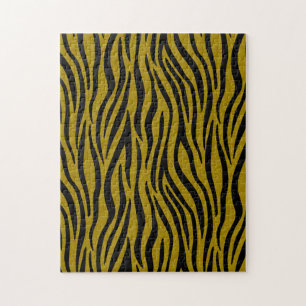 Zebra Stripes in Safari Black and Brown  Jigsaw Puzzle