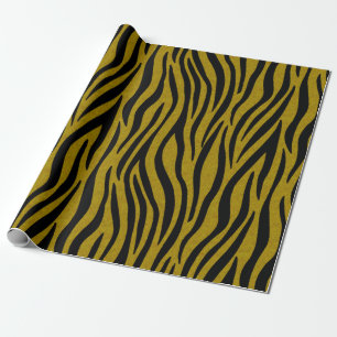 Zebra Stripes in Safari Black and Brown  Wrapping Paper