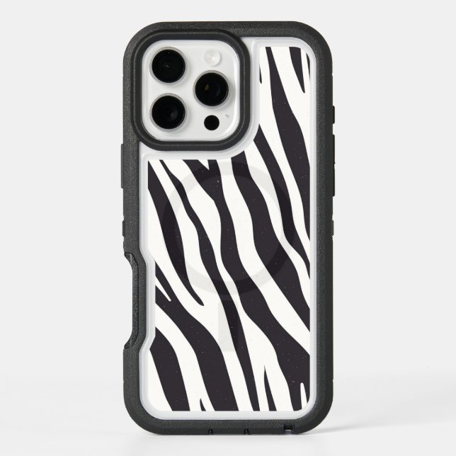 Zebra Stripes iPhone Case – Black & White Pattern (Back)