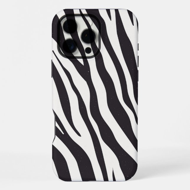 Zebra Stripes iPhone Case – Black & White Pattern (Back)