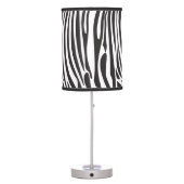 Zebra Stripes Jungle Black and White Pattern Table Lamp (Back)
