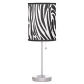 Zebra Stripes Jungle Black and White Pattern Table Lamp (Left)