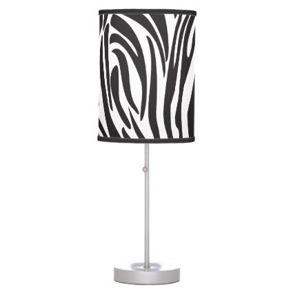 Zebra Stripes Jungle Black and White Pattern Table Lamp