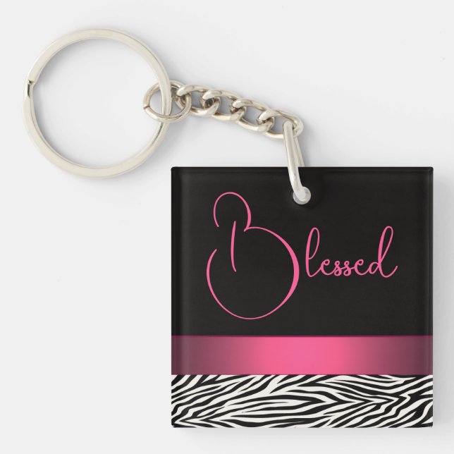 Zebra Stripes Keychain (Front)