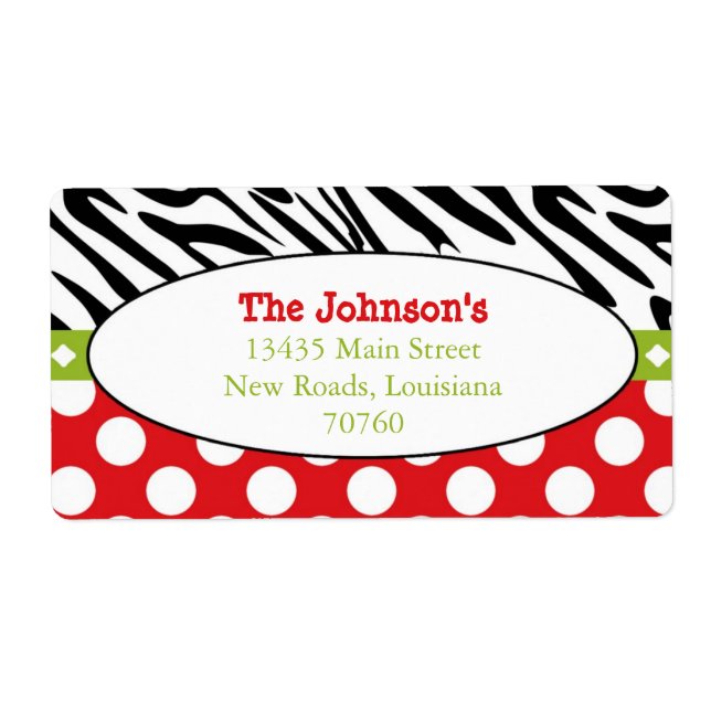 Zebra Stripes Label (Front)