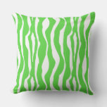 Zebra Stripes - Lime Green And White Throw Pillow at Zazzle