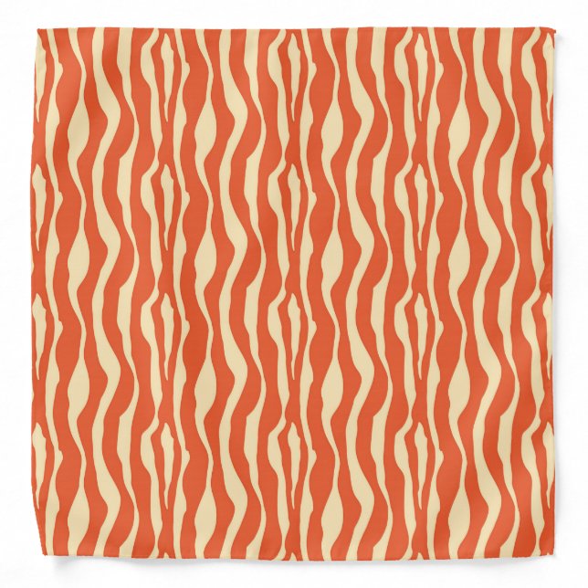 Zebra stripes - Mandarin and light orange Bandana (Front)