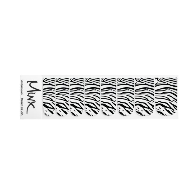 Zebra Stripes Minx Nail Art (Left Hand)