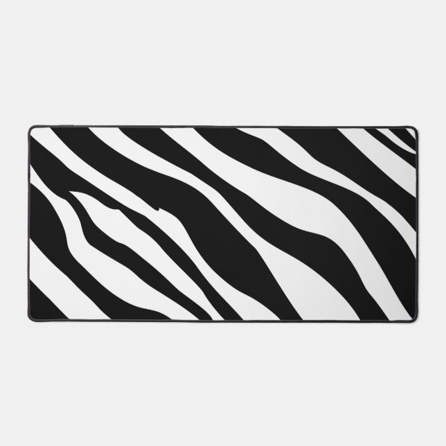 Zebra Stripes Modern Canvas Art Desk Mat (Front)