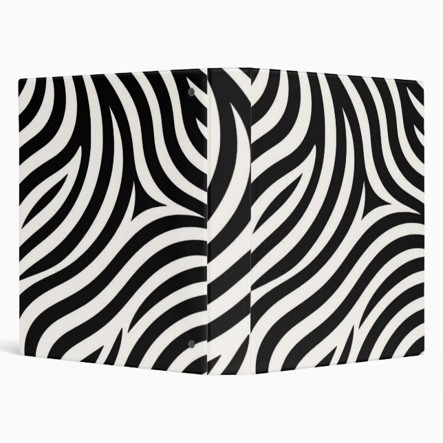 Zebra Stripes Modern Print  3 Ring Binder (Background)