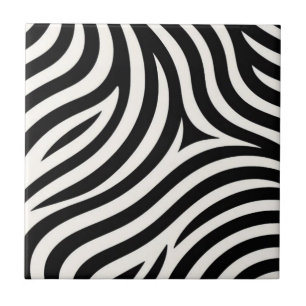 Zebra Stripes Modern Print Ceramic Tile