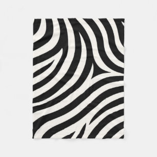 Zebra Stripes Modern Print Fleece Blanket