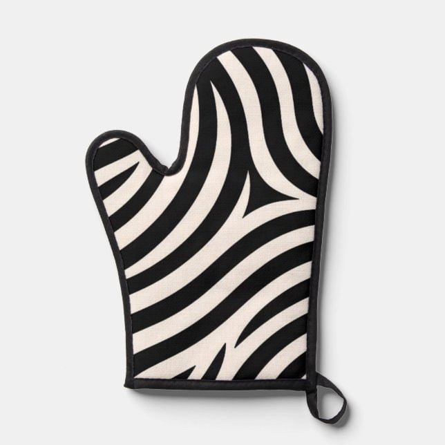 Zebra Stripes Modern Print  Oven Mitt (Front)