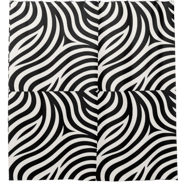Zebra Stripes Modern Print  Shower Curtain (Front)