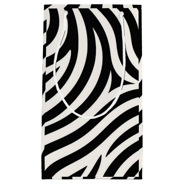 Zebra Stripes Modern Print  Small Gift Bag (Front)