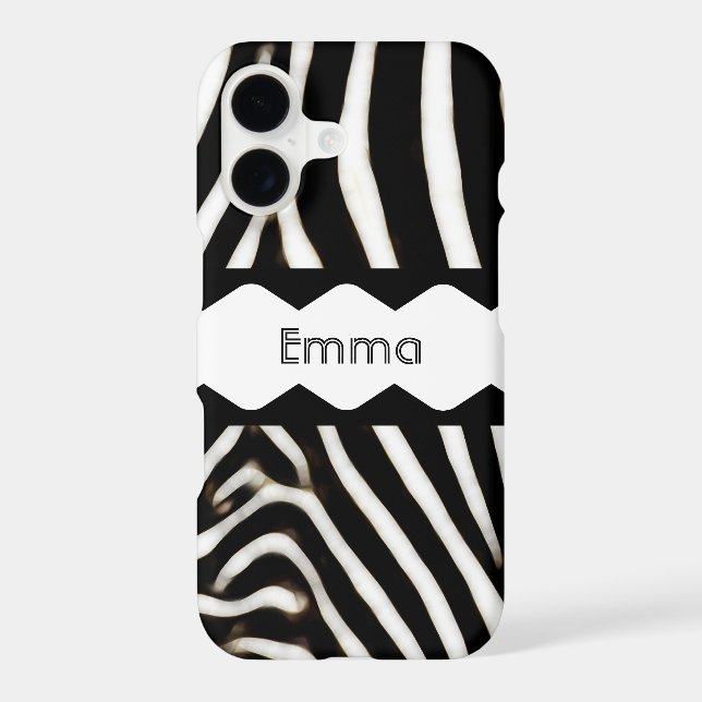 Zebra Stripes Monogram Case-Mate iPhone Case (Back)