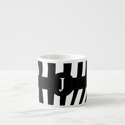 Zebra stripes monogram initial J custom gift Espresso Cup