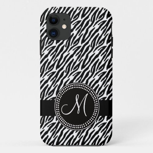 Zebra Stripes Monogram iPhone 5 Case_Mate iPhone 11 Case