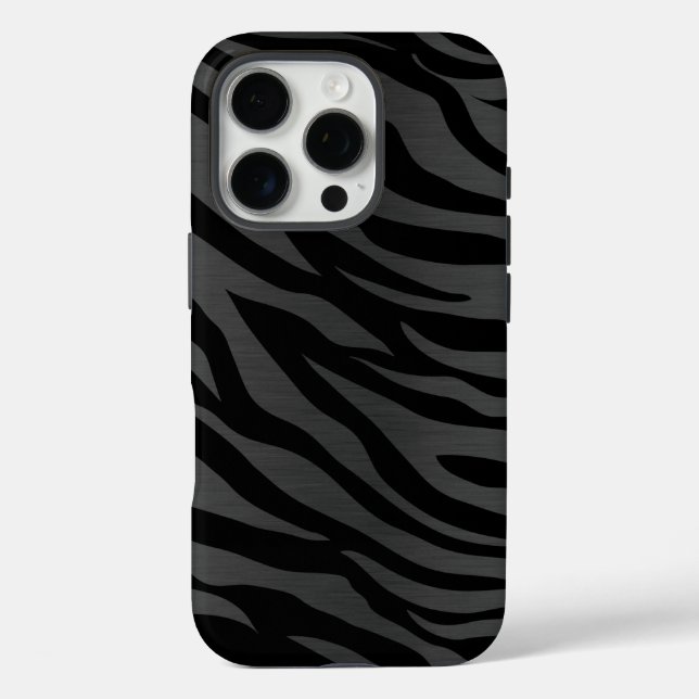 Zebra Stripes on Dark Gray Case-Mate iPhone Case (Back)