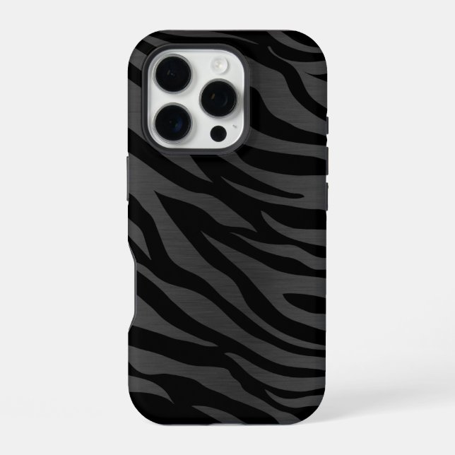 Zebra Stripes on Dark Gray Iphone Case (Back)