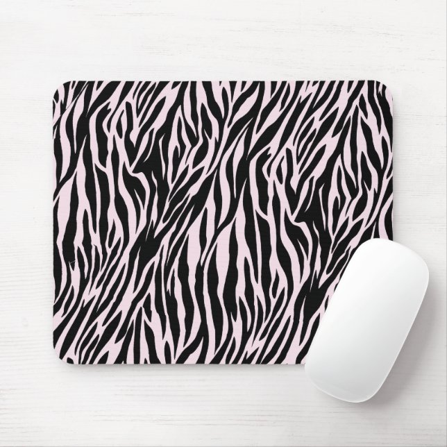 Zebra Stripes On Pastel Pink Mouse Pad (With Mouse)