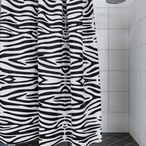 Zebra Stripes Pattern Black and White Animal Print Shower Curtain