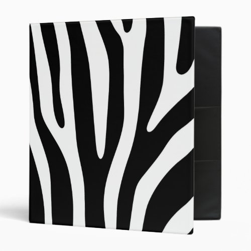 Zebra stripes pattern black  white  your ideas 3 ring binder